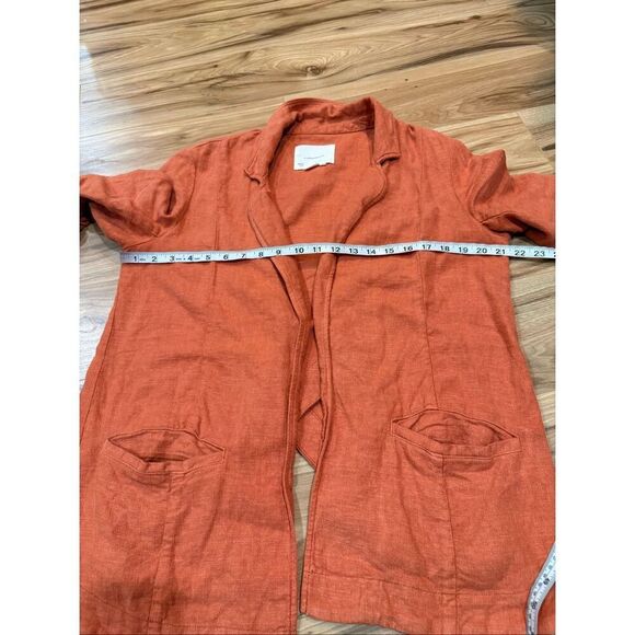 Anthropologie Vintage Washed Linen blend Blazer oversized boho lagenlook Sz 6 - Picture 9 of 10